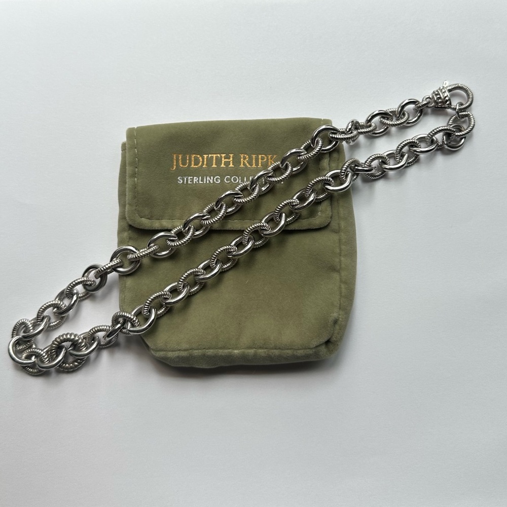 Judith Ripka Fancy Cable Chain Necklace 20" - Sterling Silver 925 Enhancer